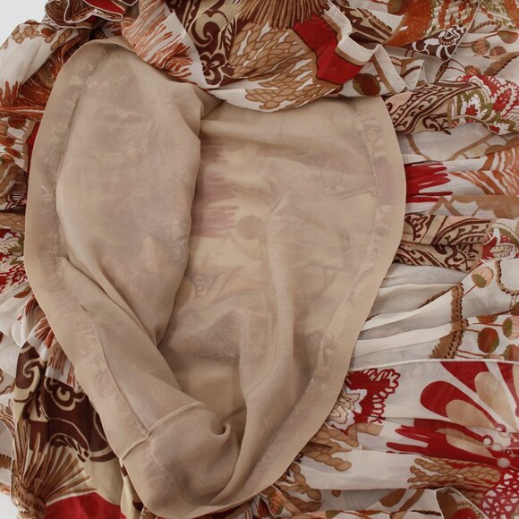 Vintage Blumarine Skirt Womens EU 40 Silk Floral Ruffle Flare Made in Italy - Picture 7 of 10